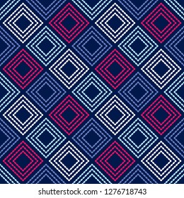 Trendy seamless pattern designs. A mosaic of quadrangles from the dash. Vector geometric background. Can be used for wallpaper, textile, invitation card, wrapping, web page background.