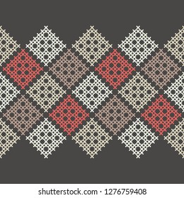 Trendy seamless pattern designs. Mosaic of cells. Vector geometric background. Can be used for wallpaper, textile, invitation card, wrapping, web page background.