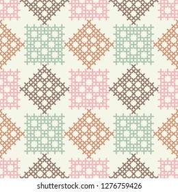 Trendy seamless pattern designs. Mosaic of cells. Vector geometric background. Can be used for wallpaper, textile, invitation card, wrapping, web page background.