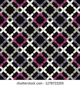 Trendy seamless pattern designs. Mosaic of crosses. Vector geometric background. Can be used for wallpaper, textile, invitation card, wrapping, web page background.