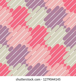 Trendy seamless pattern designs. Mosaic of rounded stripes. Vector geometric background. Can be used for wallpaper, textile, invitation card, wrapping, web page background.