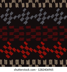 Trendy seamless pattern designs. A mosaic of stripes and squiggles. Vector geometric background. Can be used for wallpaper, textile, invitation card, wrapping, web page background.
