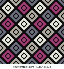 Trendy seamless pattern designs. Mosaic of rectangles with hatching. Vector geometric background. Can be used for wallpaper, textile, invitation card, wrapping, web page background.
