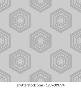 Trendy seamless pattern designs. Mosaic of hexagons. Grey to grey. Vector geometric background. Can be used for wallpaper, textile, invitation card, wrapping, web page background.