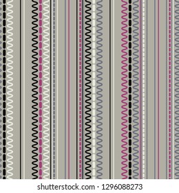 Trendy seamless pattern designs. Mosaic of strips and dots. Vector geometric background. Can be used for wallpaper, textile, invitation card, wrapping, web page background.