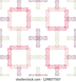 Trendy seamless pattern designs. A mosaic of square patches. Patchwork texture. Weaving. Vector geometric background. Can be used for wallpaper, textile, invitation card, wrapping, web page.
