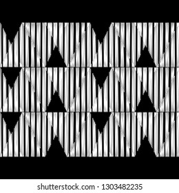 Trendy seamless pattern designs. Mosaic of striped triangles with hatching. Vector geometric background. Can be used for wallpaper, textile, invitation card, wrapping, web page background.