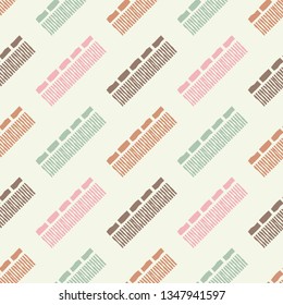 Trendy seamless pattern designs. Mosaic of different patterned strips. Vector geometric background. Can be used for wallpaper, textile, invitation card, wrapping, web page background.