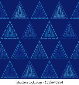 Trendy seamless pattern designs. Mosaic of triangles. Vector geometric background. Can be used for wallpaper, textile, invitation card, wrapping, web page background.