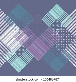 Trendy seamless pattern designs. A mosaic of stripes with the old texture. Vector geometric background. Can be used for wallpaper, textile, invitation card, wrapping, web page background.