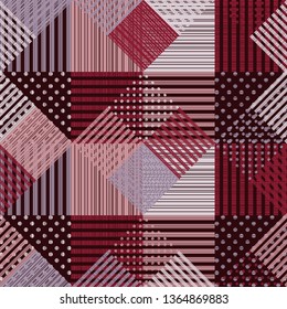 Diseños modernos y sin fisuras. Un mosaico de rayas con la textura antigua. Fondo geométrico vectorial. Se puede utilizar para papel pintado, textil, tarjeta de invitación, envoltura, fondo de página web.