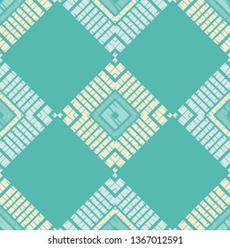 Trendy seamless pattern designs. Mosaic of quadrangles with the old texture. Vector geometric background. Can be used for wallpaper, textile, invitation card, wrapping, web page background.