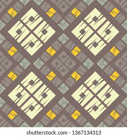 Trendy seamless pattern designs. Mosaic of quadrangles with the old texture. Vector geometric background. Can be used for wallpaper, textile, invitation card, wrapping, web page background.