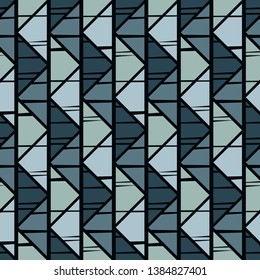 Trendy seamless pattern designs. Mosaic of strips. Triangle. Vector geometric background. Can be used for wallpaper, textile, invitation card, wrapping, web page background.