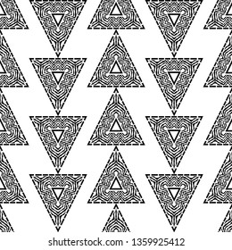 Trendy seamless pattern designs. Shaded triangles. Vector geometric background. Can be used for wallpaper, textile, invitation card, wrapping, web page background.