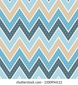 Trendy seamless pattern designs. The shapes of zigzags made of triangles. Polygons. Vector geometric background. Can be used for wallpaper, textile, invitation card, wrapping, web page background.