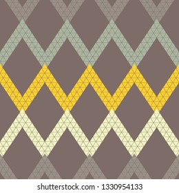 Trendy seamless pattern designs. The shapes of zigzags made of triangles. Polygons. Vector geometric background. Can be used for wallpaper, textile, invitation card, wrapping, web page background.