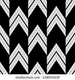 Trendy seamless pattern designs. The shapes of zigzags made of triangles. Polygons. Vector geometric background. Can be used for wallpaper, textile, invitation card, wrapping, web page background.