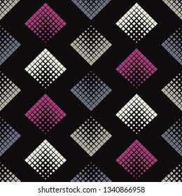 Trendy seamless pattern designs. The shapes of the squares. Halftone. Vector geometric background. Can be used for wallpaper, textile, invitation card, wrapping, web page background.