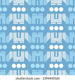 Trendy seamless pattern designs. The shapes of stripes and polka dots. Vector geometric background. Can be used for wallpaper, textile, invitation card, wrapping, web page background.