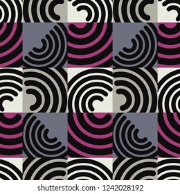 Trendy seamless pattern designs. Squiggles. Vector geometric background. Bright colors and simple shapes. Mosaic texture. Can be used for wallpaper, textile, invitation card, wrapping, web page background