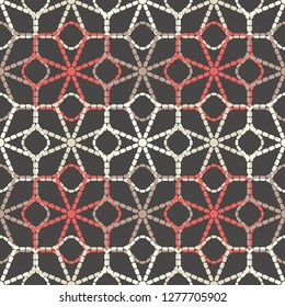 Trendy seamless pattern designs. The stars of the dotted lines. Vector geometric background. Can be used for wallpaper, textile, invitation card, wrapping, web page background.