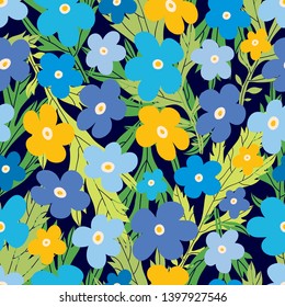 Trendy seamless pattern designs. Summer flowers.  Can be used for wallpaper, textile, invitation card, wrapping, web page background.