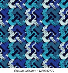 Trendy seamless pattern designs. Wave of stripes. Vector geometric background. Can be used for wallpaper, textile, invitation card, wrapping, web page background.