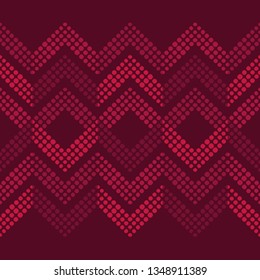 Trendy seamless pattern designs. Zigzag mosaic of dots and pixels. Vector geometric background. Can be used for wallpaper, textile, invitation card, wrapping, web page background.