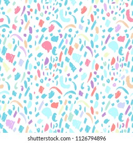  Trendy  Seamless Pattern, Expressive Vector Painting Illustration with Hand Drawn Brush Strokes.n