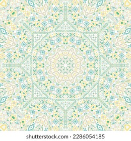 Trendy seamless pattern with geometric elements composition. Graphic navajo design. Mosaic print. Small elements background. Vector scrapbook ornament.