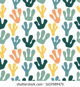 Trendy seamless pattern with graphic abstract geometric shapes. Avant-garde puzzle style. Geometric wallpaper for  cover design.