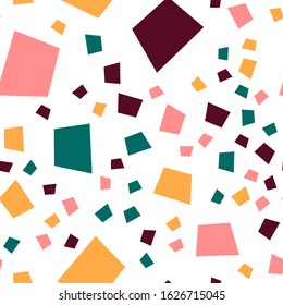 Trendy seamless pattern with graphic abstract geometric shapes.  Avant-garde puzzle style. Geometric wallpaper for  cover design.