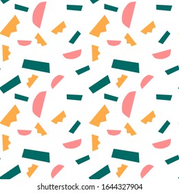 Trendy seamless pattern with graphic abstract shapes. Geometric wallpaper, cover design.
