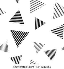 Trendy seamless pattern with graphic abstract geometric shapes.  Avant-garde puzzle style. Geometric wallpaper for  cover design.