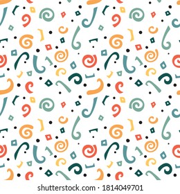 Patrón de moda sin fisuras con formas gráficas abstractas. Estilo de rompecabezas vanguardista. 