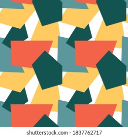 Trendy seamless pattern with graphic abstract shapes