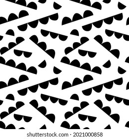 Trendy seamless pattern with graphic abstract geometric shapes. Avant-garde puzzle style. Geometric wallpaper for  cover design.