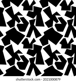 Trendy seamless pattern with graphic abstract geometric shapes. Avant-garde puzzle style. Geometric wallpaper for  cover design.
