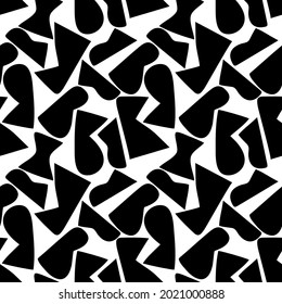 Patrón de moda sin fisuras con formas geométricas abstractas gráficas. Estilo de rompecabezas vanguardista. Papel de pared geométrico para libros infantiles, diseño de portada.