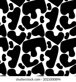 Patrón de moda sin fisuras con formas geométricas abstractas gráficas. Estilo de rompecabezas vanguardista. Papel de pared geométrico para libros infantiles, diseño de portada.