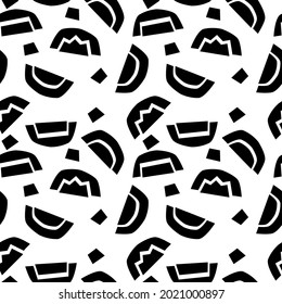 Patrón de moda sin fisuras con formas geométricas abstractas gráficas. Estilo de rompecabezas vanguardista. Papel de pared geométrico para libros infantiles, diseño de portada.
