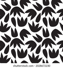 Trendy seamless pattern with graphic abstract geometric shapes - plant leaves.  Avant-garde puzzle style. Geometric wallpaper for  cover design.