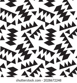 Trendy seamless pattern with graphic abstract geometric shapes. Avant-garde puzzle style. Geometric wallpaper for  cover design.