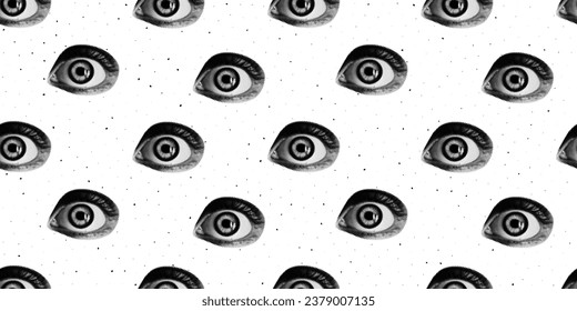 Patrón moderno y sin fisuras. Ojos de intercalación de semitono y textura de noce. Fondo de estilo antiguo.