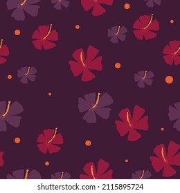 Trendy seamless pattern with hand drawn decorative flowers. Floral vector pattern for textile, print, gift wrap, manufacturing. Vector illustration