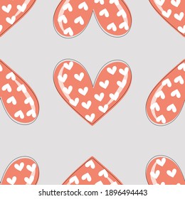 Trendy nahtlose Muster der Herzen für festliche romantische Wickelpapier, Gewebe, Textilien, Bettwäsche, Decken. Valentinstag-Vorlage. Vektorgrafik.