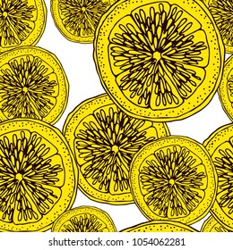 trendy seamless pattern with lemons