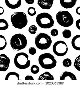 Trendy seamless pattern in Memphis style and with stains. Hand Drawn design . Repeating smooth lines vector background . Cool geometric scribble endless texture . Doodle Backdrop. 