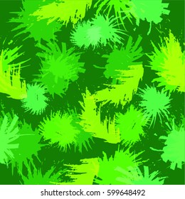 Trendy seamless pattern in Memphis style and with stains. Jumble design . Repeating smooth lines vector background . Cool geometric texture . Dirty Spots. 